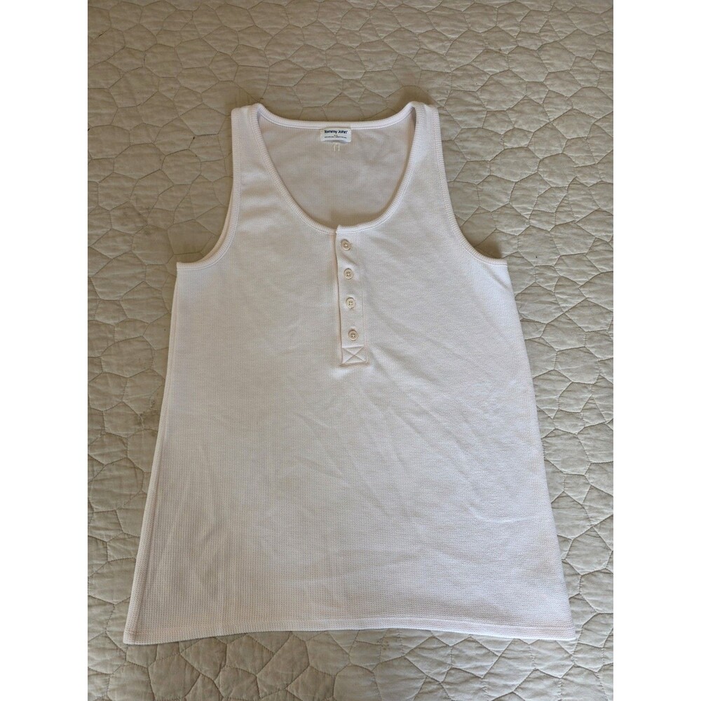 Tommy John Women’s Waffle Lounge Tank Top Cream Size M